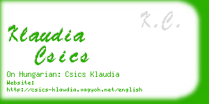 klaudia csics business card